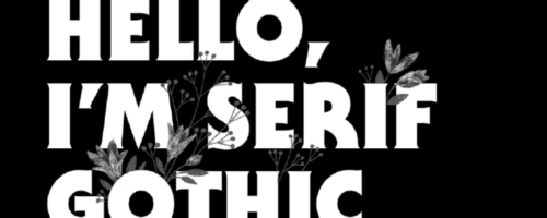 Znak o&nbsp;znakach: Serif Gothic — ilustracja
