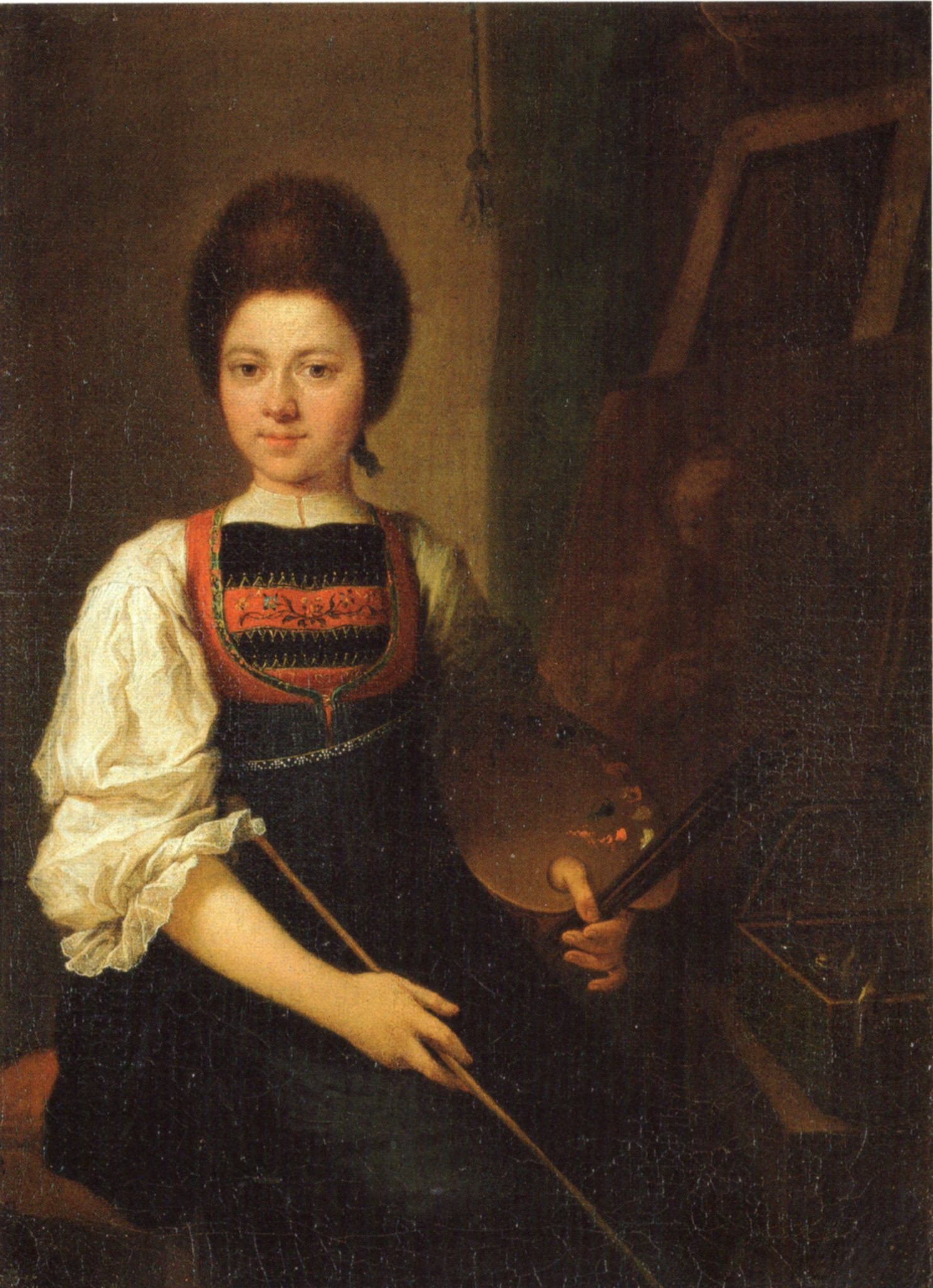 Angelika Kauffmann, Autoportret w stroju g&oacute;ralek z Lasu Bregenckiego, ok. 1757&ndash;1759. Galleria degli Uffizi, Florencja fot. Wikimedia Commons