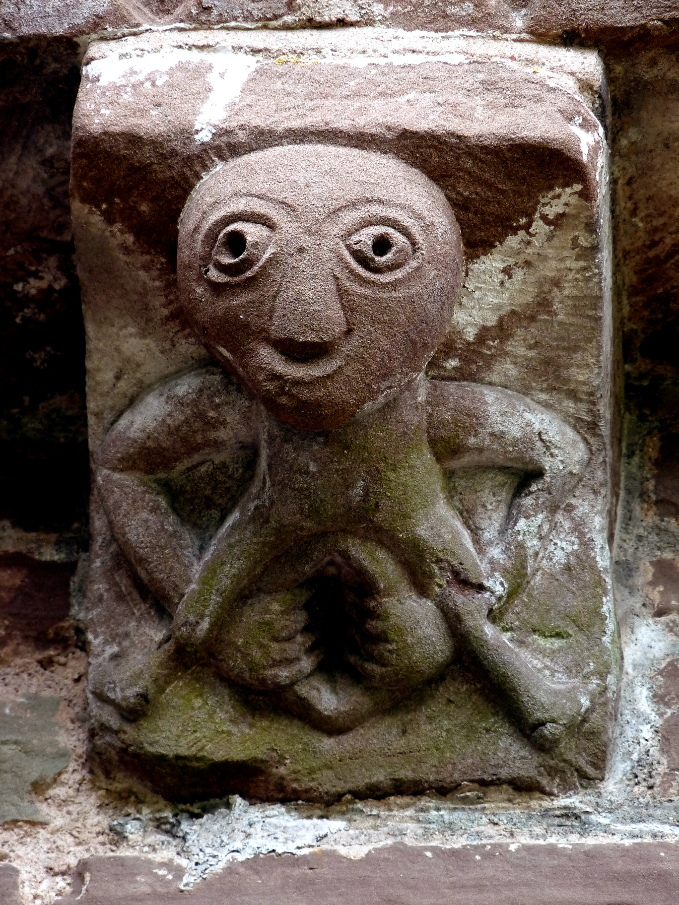 Sheela-na-Gig, poł. XII w., kościół św. Marii i św. Dawida w Kilpeck, Anglia, Herefordshire, fot. Wikimedia Commons