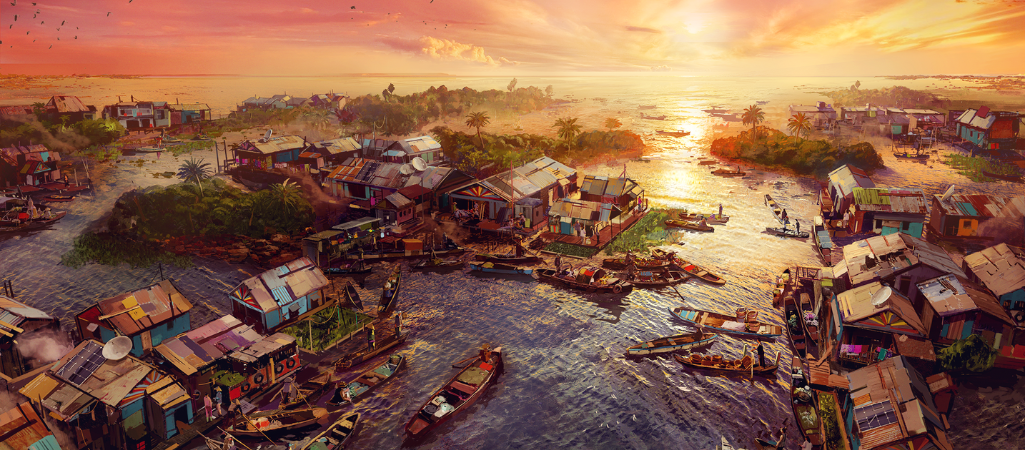 Screen z gry Our Life on Water, współtworzonej przez autorkę tekstu i opowiadającej o małej społeczności w Azji Południowo-Wschodniej – niszczonej przez korporacje i krótkowzroczną politykę. Gra będzie mieć premierę w 2024 r. fot. studio Different Tales