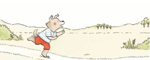 Ilustracja z biegnącym zwierzakiem