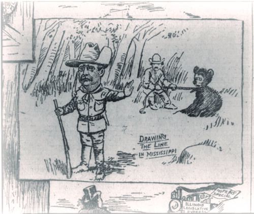 Il. 5. Clifford Berryman, Wyznaczanie granic w Missisipi, „The Washington Post”, 16 XI 1902. Library of Congress, Waszyngton