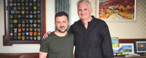 Timothy Snyder i Wołodymyr Zełenski podczas spotkania w Kijowie, 10 września 2024 r. fot. Służba prasowa Prezydenta Ukrainy