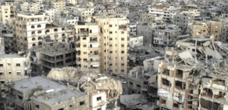 Zniszczenia w mieście Gaza po wycofaniu się armii izraelskiej, październik 2025 r.