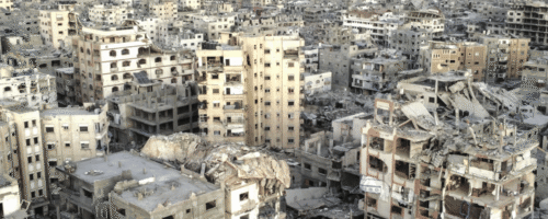 Zniszczenia w mieście Gaza po wycofaniu się armii izraelskiej, październik 2025 r.